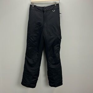 Slalom Snow Pants Black Insulated Nylon Mens Small Winter Ski Warm Unisex